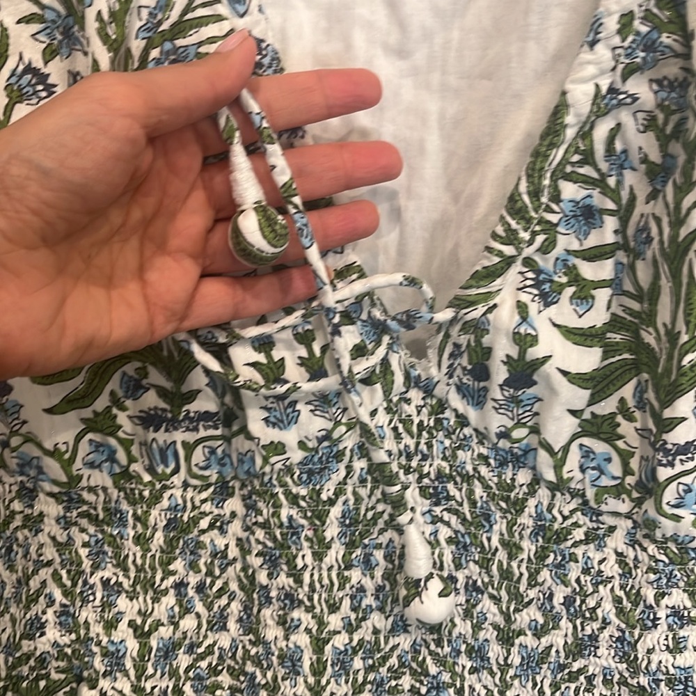 SAYLOR White Floral Mini Dress with Green and Blue Print - Picture 5 of 6
